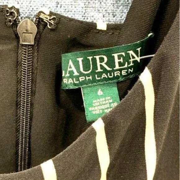 NWT Ralph Lauren black/white striped dress size 6 - Picture 6 of 6